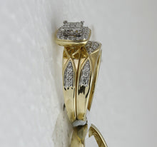 Load image into Gallery viewer, 10kt Radiant Love Diamond Wedding Set - A Captivating Celebration of Eternal Love Side 2 view from the 10Kt Yellow Gold His Hers Princess Diamond Square Matching Wedding Set 5 8 Cttwpin284439 collection by Splendid Jewellery