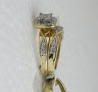 10kt Radiant Love Diamond Wedding Set - A Captivating Celebration of Eternal Love Side 2 view from the 10Kt Yellow Gold His Hers Princess Diamond Square Matching Wedding Set 5 8 Cttwpin284439 collection by Splendid Jewellery