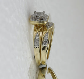 10kt Radiant Love Diamond Wedding Set - A Captivating Celebration of Eternal Love Side 2 view from the 10Kt Yellow Gold His Hers Princess Diamond Square Matching Wedding Set 5 8 Cttwpin284439 collection by Splendid Jewellery