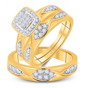 10kt Radiant Love Diamond Wedding Set - A Captivating Celebration of Eternal Love - Splendid Jewellery