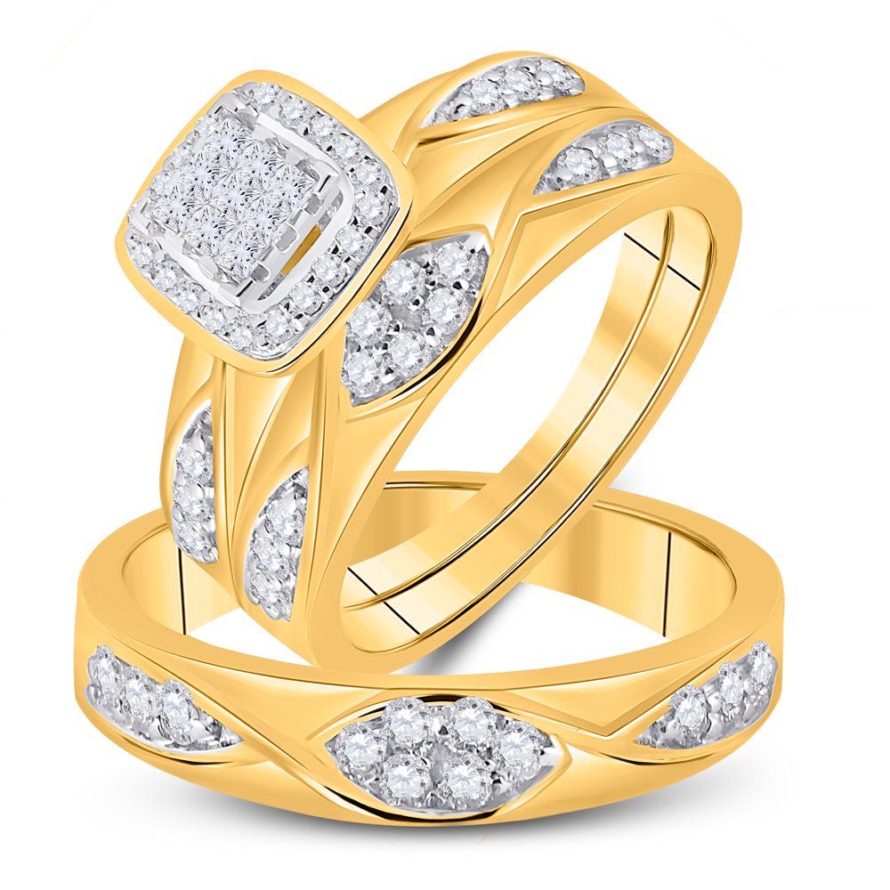 10kt Radiant Love Diamond Wedding Set - A Captivating Celebration of Eternal Love - Splendid Jewellery