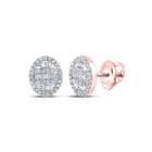 10kt Rose Gold Baguette and Round Diamond Cluster Earrings for Men - Splendid Jewellery
