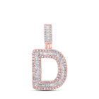 10kt Rose Gold Baguette and Round Diamond Initial Pendant - 1/2 Cttw - Splendid Jewellery
