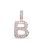 10kt Rose Gold Baguette Diamond B Initial Pendant - 5/8 Cttw - Splendid Jewellery