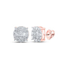 10kt Rose Gold Baguette Diamond Cluster Earrings for Men - 5/8 Cttw | Splendid Jewellery - Splendid Jewellery