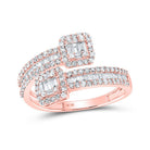 10kt Rose Gold Baguette Diamond Cuff Band Ring - 1 Cttw - Splendid Jewellery - Splendid Jewellery