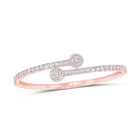 10kt Rose Gold Baguette Diamond Cuff Bangle Bracelet - Exquisite Brilliance - Splendid Jewellery