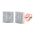 10kt Rose Gold Baguette Diamond Square Earrings for Men - 1/3 Cttw | Splendid Jewellery - Splendid Jewellery