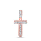 10kt Rose Gold Baguette Diamond T Initial Pendant for Men - 1/3 Cttw - Splendid Jewellery