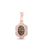 10kt Rose Gold Brown Diamond Oval Pendant - A Mesmerizing Masterpiece - Splendid Jewellery