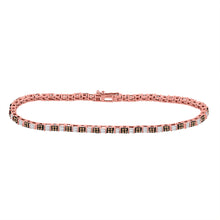 Load image into Gallery viewer, 10kt Rose Gold Brown Diamond Tennis Bracelet - Exquisite Elegance  Top View from Splendid Jewellery