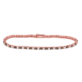 10kt Rose Gold Brown Diamond Tennis Bracelet - Exquisite Elegance  Top View from Splendid Jewellery