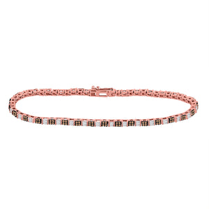 10kt Rose Gold Brown Diamond Tennis Bracelet - Exquisite Elegance - Splendid Jewellery