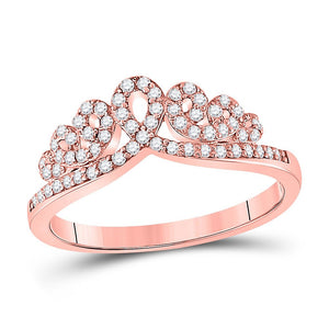 10kt Rose Gold Crown Diamond Fashion Ring - A Regal Delight - Splendid Jewellery