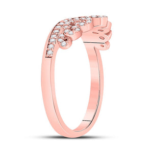 10kt Rose Gold Crown Diamond Fashion Ring - A Regal Delight - Splendid Jewellery