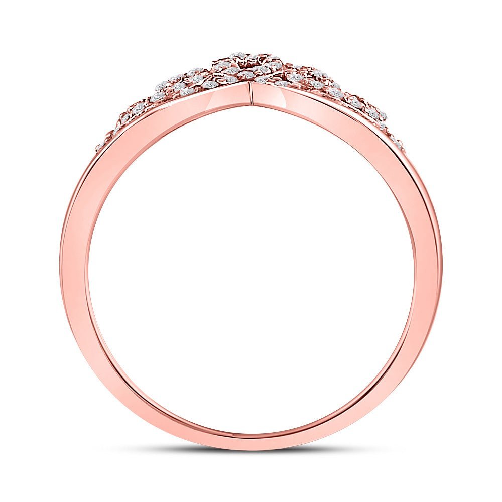 10kt Rose Gold Crown Diamond Fashion Ring - A Regal Delight - Splendid Jewellery