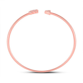 10kt Rose Gold Diamond Arrow Bangle Bracelet - Dazzling Elegance - Splendid Jewellery