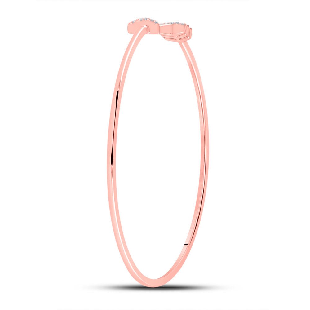 10kt Rose Gold Diamond Arrow Bangle Bracelet - Dazzling Elegance - Splendid Jewellery