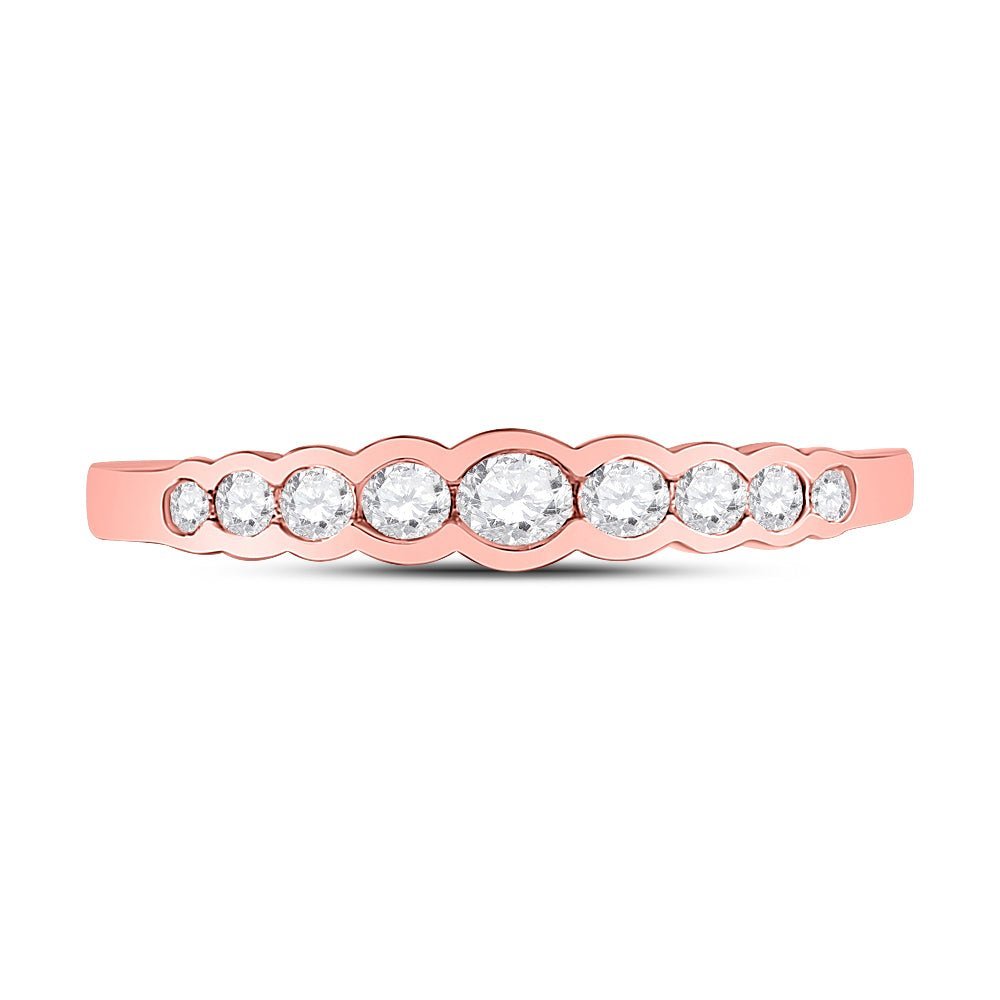 10kt Rose Gold Diamond Elegance Stackable Band - Splendid Jewellery