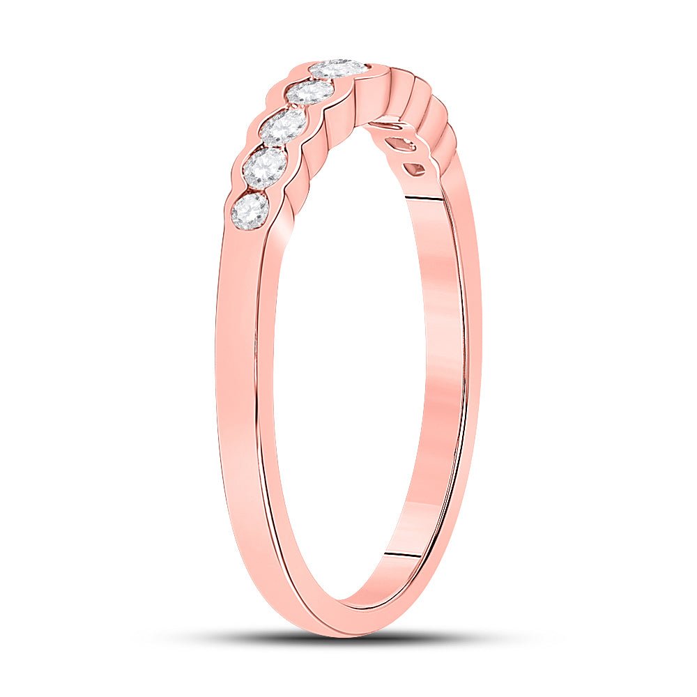 10kt Rose Gold Diamond Elegance Stackable Band - Splendid Jewellery