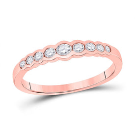 10kt Rose Gold Diamond Elegance Stackable Band - Alternate view 1 from Splendid Jewellery