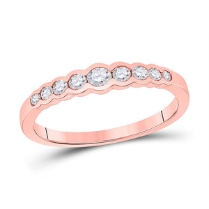 10kt Rose Gold Diamond Elegance Stackable Band - Splendid Jewellery