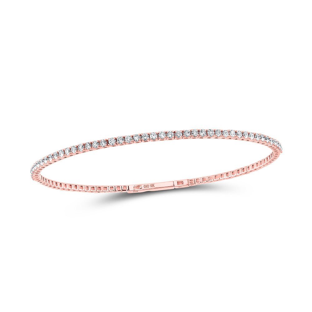 10kt Rose Gold Diamond Flex Bangle Bracelet - 1 - 1/3 Cttw | Splendid Jewellery - Splendid Jewellery