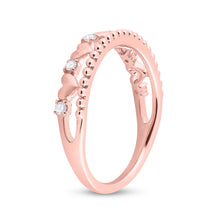 Load image into Gallery viewer, 10kt Rose Gold Diamond Heart Band Ring: A Symbol of Elegance and Love - Alternate view 3 from Splendid Jewellery