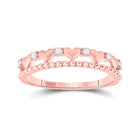10kt Rose Gold Diamond Heart Band Ring: A Symbol of Elegance and Love - Alternate view 1 from Splendid Jewellery