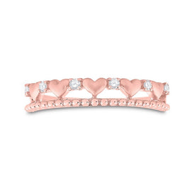 10kt Rose Gold Diamond Heart Band Ring: A Symbol of Elegance and Love - Splendid Jewellery