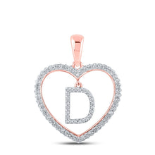 Load image into Gallery viewer, 10kt Rose Gold Diamond Heart D Initial Pendant - A Symbol of Love and Elegance - Splendid Jewellery