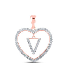 Load image into Gallery viewer, 10kt Rose Gold Diamond Heart Initial Pendant: A Radiant Symbol of Love and Individuality - Splendid Jewellery