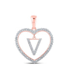 10kt Rose Gold Diamond Heart Initial Pendant: A Radiant Symbol of Love and Individuality - Splendid Jewellery