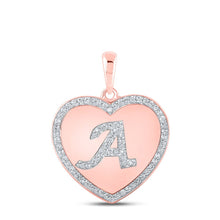 Load image into Gallery viewer, 10kt Rose Gold Diamond Heart Initial Pendant - Personalized Love and Affection Necklace - Splendid Jewellery