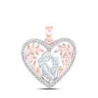 10kt Rose Gold Diamond Heart & Love Symbol Pendant - Splendid Jewellery