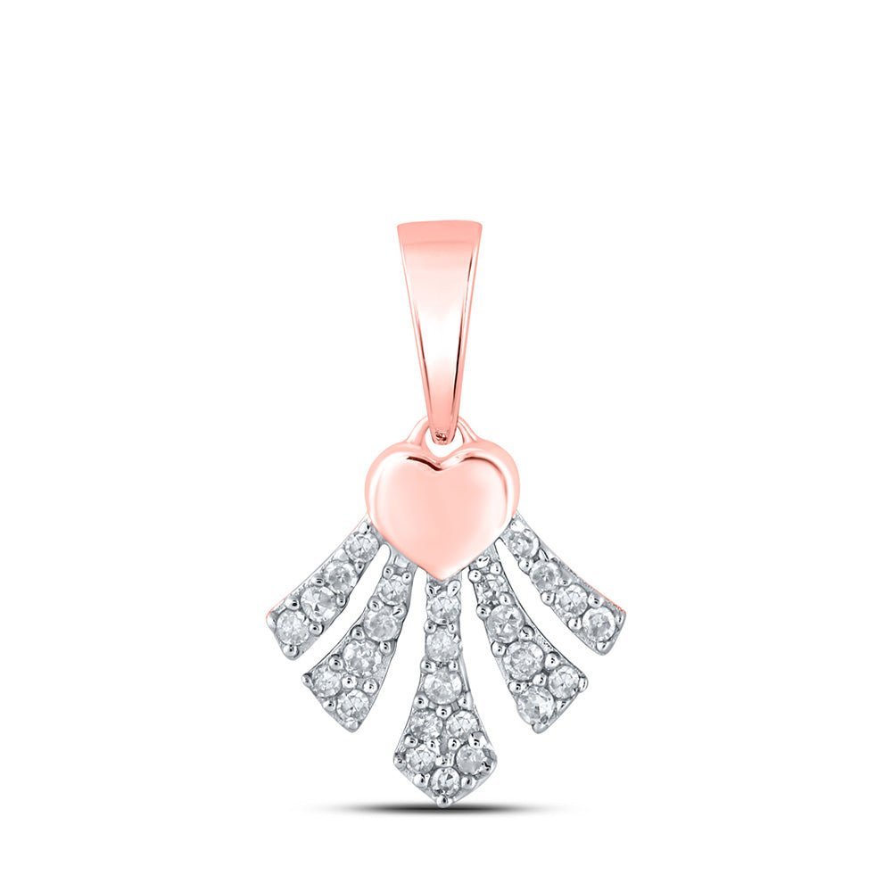 10kt Rose Gold Diamond Heart & Love Symbol Pendant: A Mesmerizing Expression of Love - Splendid Jewellery