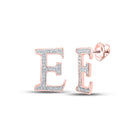 10kt Rose Gold Diamond Initial Earrings: Personalized Elegance in Rose Gold - Splendid Jewellery