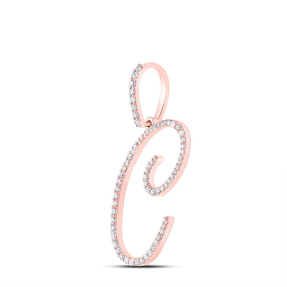 10kt Rose Gold Diamond Initial Pendant - A Captivating Symbol of Love and Individuality - Splendid Jewellery
