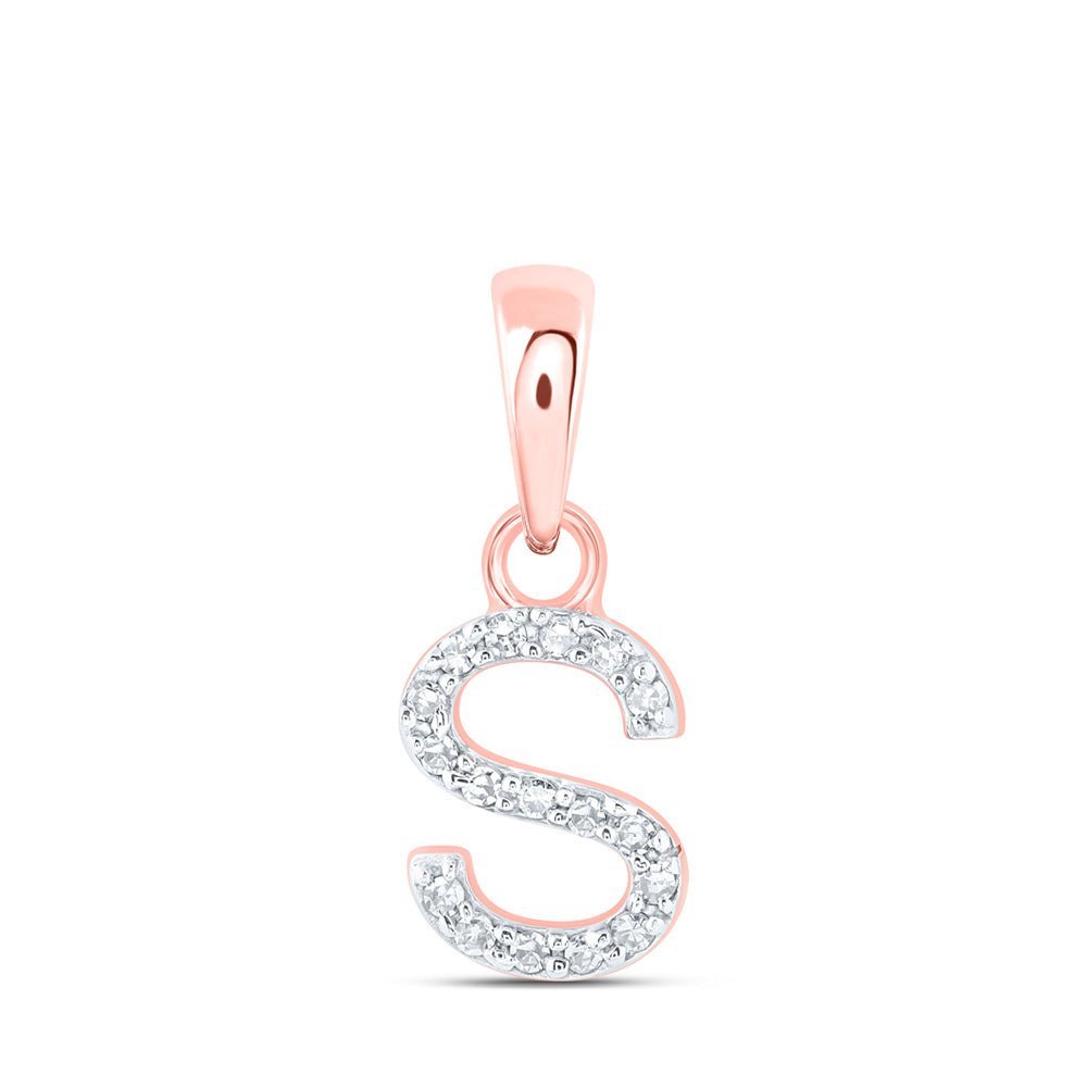 10kt Rose Gold Diamond Initial Pendant - A Sparkling Statement of Elegance - Splendid Jewellery