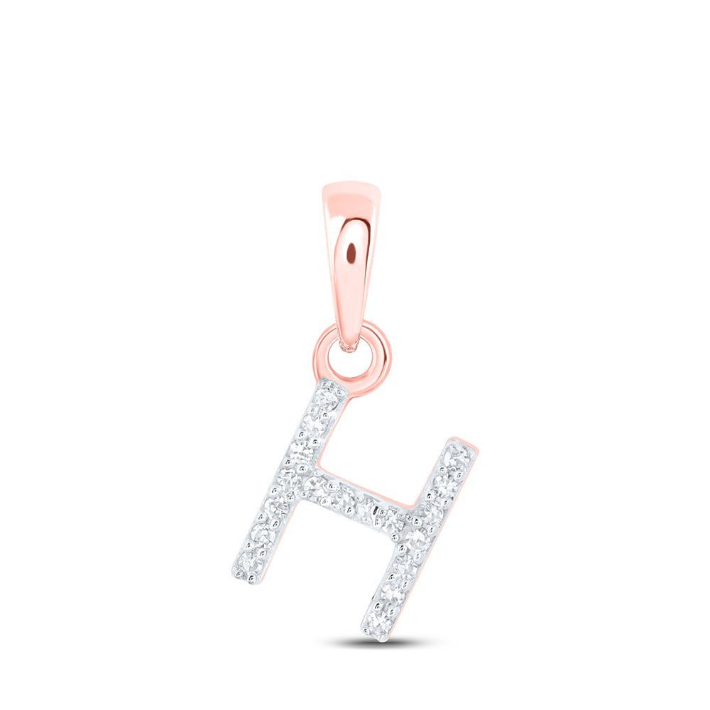 10kt Rose Gold Diamond Initial Pendant - Personalized Elegance - Splendid Jewellery