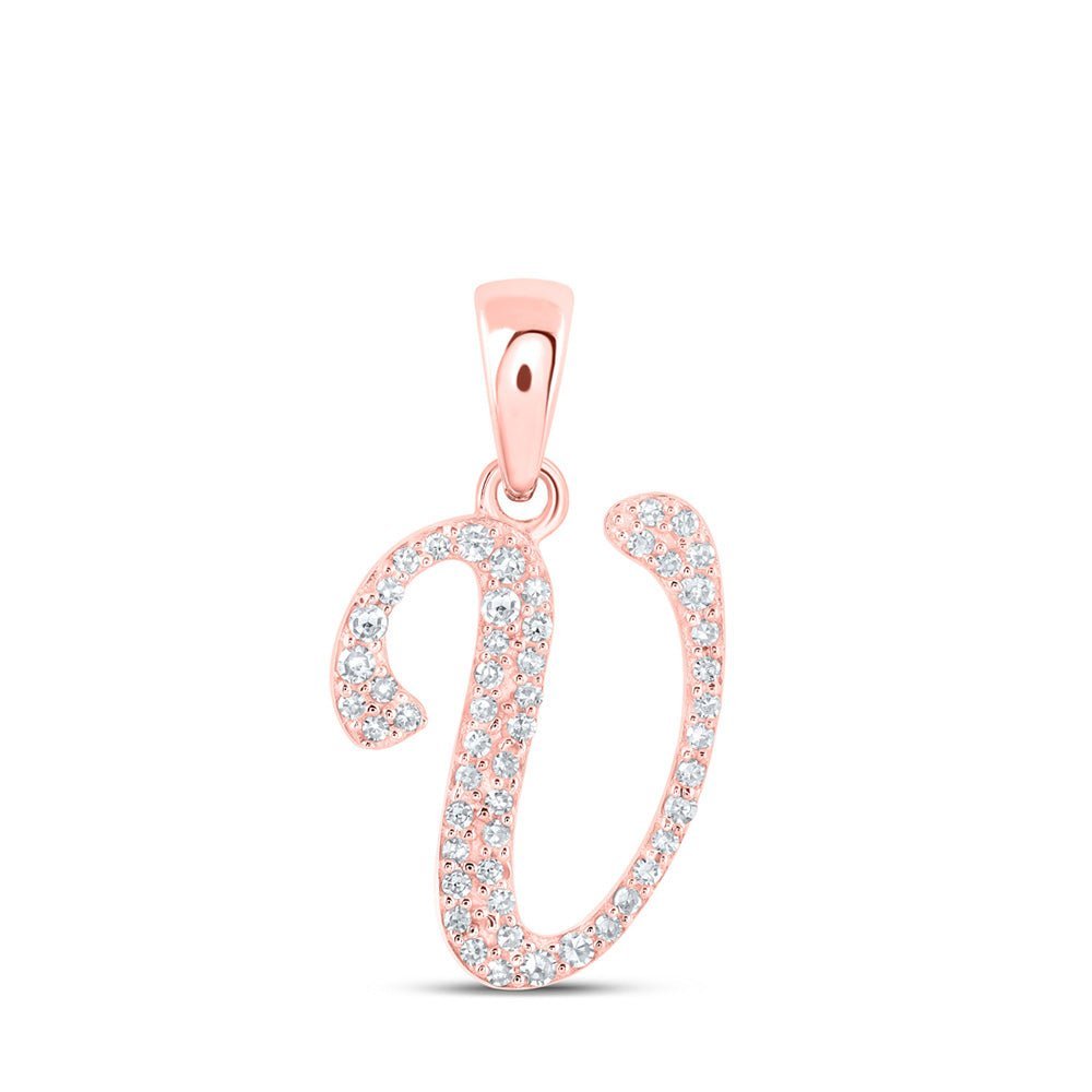 10kt Rose Gold Diamond Initial Pendant - Personalized Elegance - Splendid Jewellery