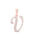 10kt Rose Gold Diamond Initial Pendant - Personalized Elegance - Splendid Jewellery