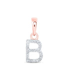 10kt Rose Gold Diamond Initial Pendant: Personalized Elegance in B - Splendid Jewellery