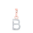 10kt Rose Gold Diamond Initial Pendant: Personalized Elegance in B - Splendid Jewellery