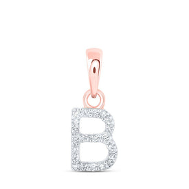10kt Rose Gold Diamond Initial Pendant: Personalized Elegance in B - Splendid Jewellery