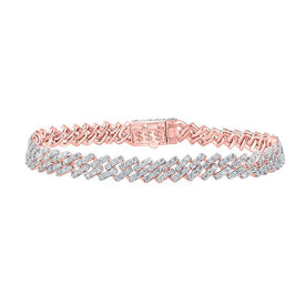 10kt Rose Gold Diamond Link Bracelet - Luxurious Men's Jewelry Piece with 7 - 5/8 Ct.t.w. - Splendid Jewellery