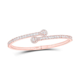 10kt Rose Gold Diamond Pear Cuff Bangle Bracelet - Exquisite Brilliance - Splendid Jewellery