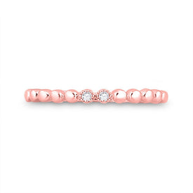 10kt Rose Gold Diamond Stackable Band Ring: A Delicate Sparkle of Elegance - Splendid Jewellery