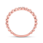 10kt Rose Gold Diamond Stackable Band Ring: A Delicate Sparkle of Elegance - Splendid Jewellery