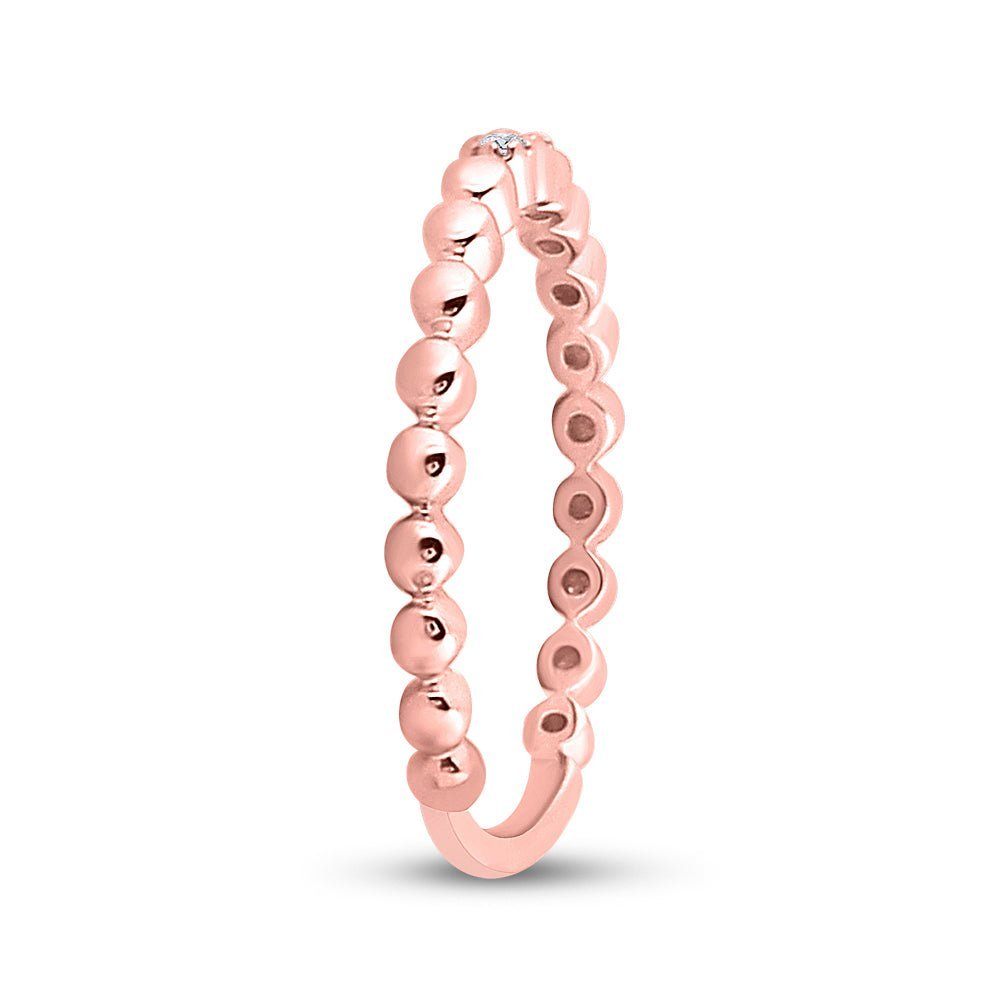 10kt Rose Gold Diamond Stackable Band Ring: A Delicate Sparkle of Elegance - Splendid Jewellery